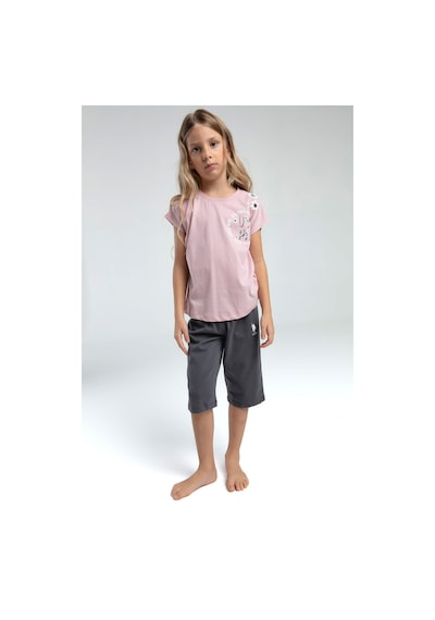 U.s. Polo Assn. Kız Çocuk Pembe Kapri Takım Us2068 Pembe