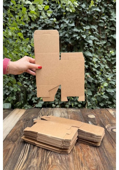 10,5x10,5x10,5cm Küp Kilitli Kraft Kutu 25 Adet 25 Adet