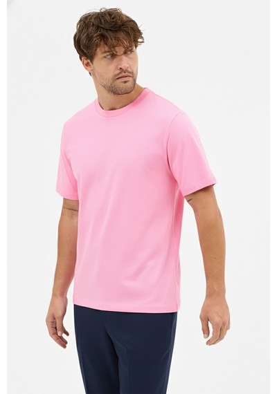 Goffra Erkek Premium Kalite Yoğun Dokulu Pamuklu T-shirt Pembe M101-r0220-06 Pembe