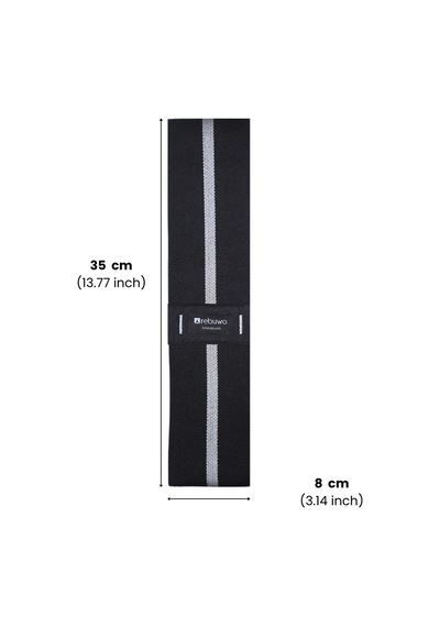 Rebuwo Medium Squat Direnç Bandı 35x8 Cm Kaymaz Fitness Egzersiz Lastiği Siyah & Açık Gri Açık Gri
