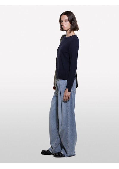 Sisley Kdn Kaşmir Karışımlı Regular Fit Kazak Kadın Lacivert Kazak - 324a102hm100f