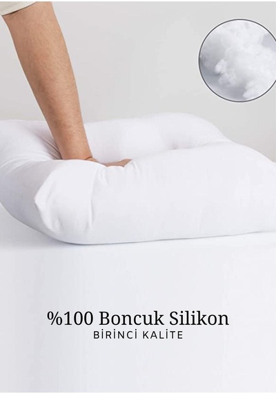 Swita Home 4'lü Boncuk Silikon Kırlent Kılıfı İç Yastığı Beyaz