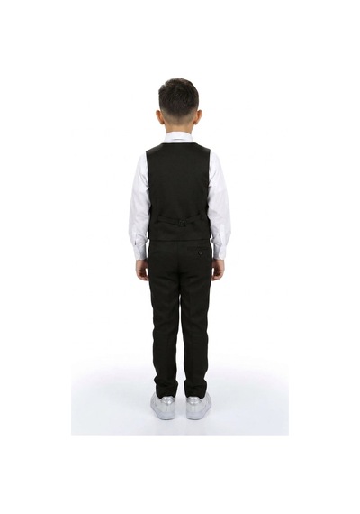 Mnk Baby & Kids Erkek Çocuk 6 Düğme Yelekli Özel Gün Takım Elbise M00834 Siyah