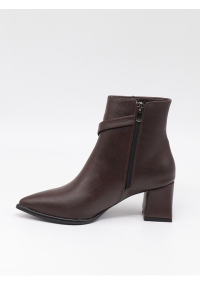 Nesilshoes Nesil Shoes Delux 815 Kahve Topuklu Kadın Kışlık Bot