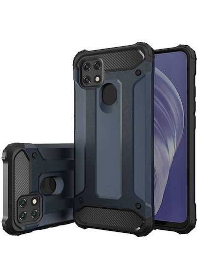 Noktaks - Oppo A15s Uyumlu - Kılıf Çift Katman Zırh Tank Crash Military Kapak - Gold
