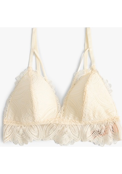 Koton Dantelli Bralet Dolgusuz Balensiz Ekru 4slk10109mk Ekru