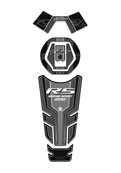 Bajaj Pulsar RS 200 Siyah Gri Tank Pad Set
