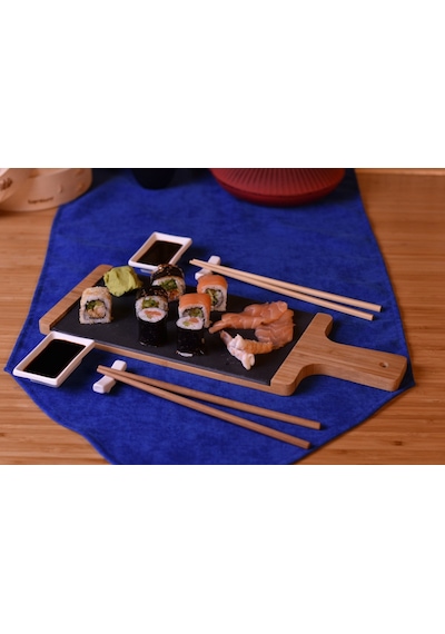 Seshu - 10 Parça Sushi Seti Kahverengi