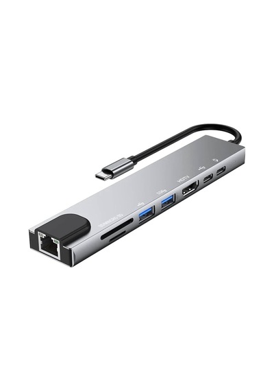 Macbook Uyumlu Pro Air İçin Usb Type-c Hub Dönüştürücü 8 İn 1 Çoklayıcı