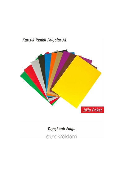A4 Parça Renkli Folyo 10 Adet