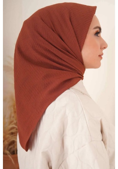 Melodi Scarf Kadın Tesettür Mio Caz Eşarp Hijab Kiremit Kiremit