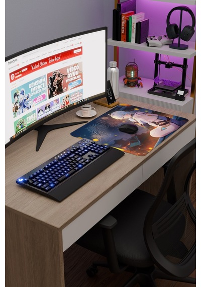 Chongyun Genshin Impact Anime Gacha V4 - 48x40 Xl Gaming Mouse Pad Fare Altlığı