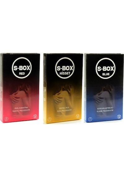 S-Box SB04 Kondom Prezervatif Seti 3 x 12 Adet