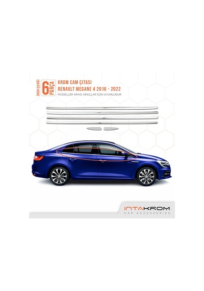 Renault Megane 4 Krom Cam Çıtası 6 Parça 2016 - 2022
