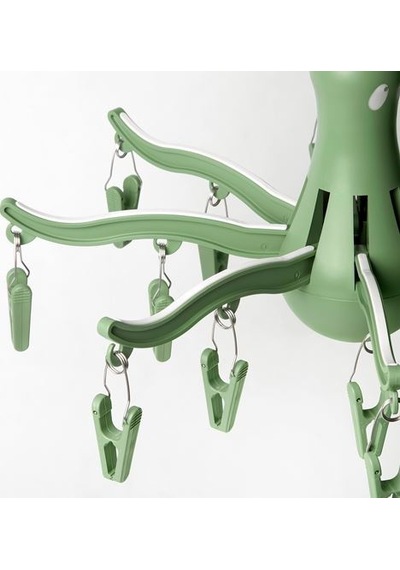 Ikea Pressa Çamaşır Kurutma Askılığı, Yeşil, 16 Mandallı