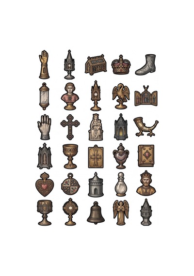 30 Adet Gotik Tarihi Sanat Sticker Seti - Defter, Laptop, Ajanda İçin Çok Renkli