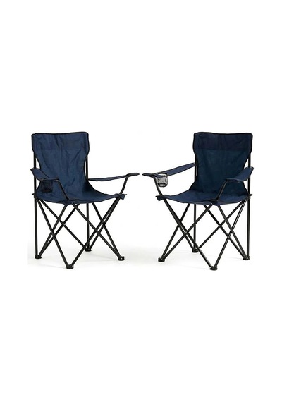 2 Sandalyeli Katlanır Kamp Seti 60x40 Cm Masa Ve Sandalye Lacivert