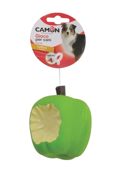 Camon Gıcırtılı Lateks Yeşil Elma Şeklinde Eğlenceli Köpek Oyuncağı 8x10 Cm