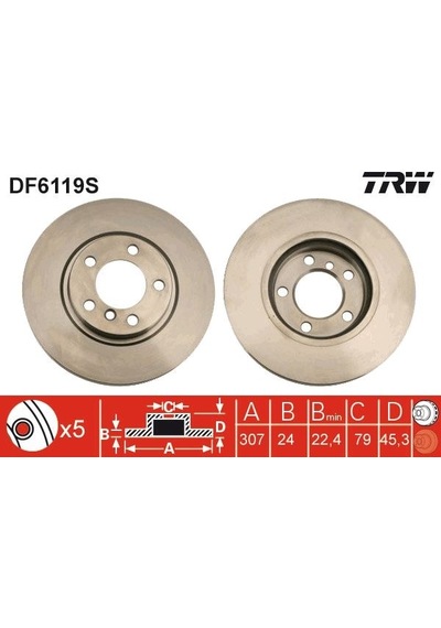 Trw Df6119s Fren Diski Ön Mını R60 R61 34119811538