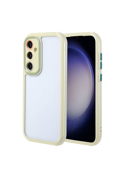 Zore Samsung Galaxy Uyumlu S23 Kılıf Kamera Korumalı Renkli Kenar Ve Çerçeve Tasarımlı Omsy Vitamin Kapak-yeşil