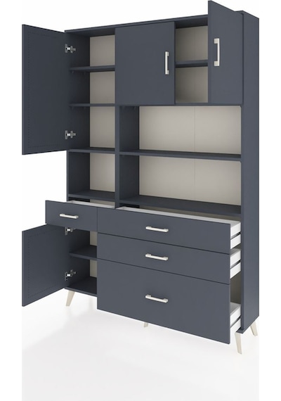 Arges Dolap 9 Raflı 4 Çekmeceli 4 Kapaklı 132x30x195 Antrasit-antrasit/antrasit Antrasıt/antrasıt Arges Dolap 9 Raflı 4 Çekmeceli 4 Kapaklı 132x30x195 Antrasit-antrasit/antrasit Antrasıt/antrasıt