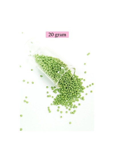 Dökme Cam Kum Boncuk 11/0 2 Mm - 20 Gram - Açık Yeşil - Bnc003 Diğer