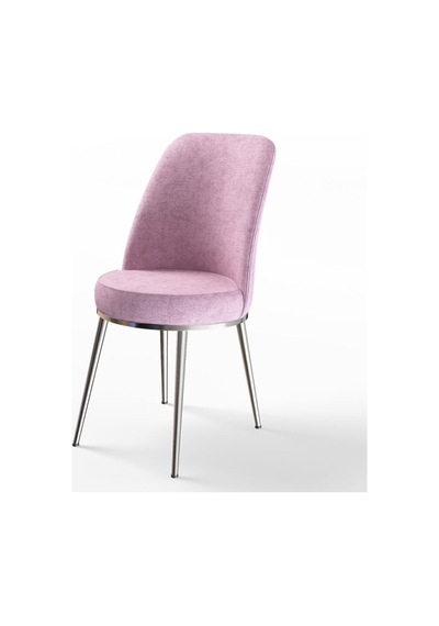 Canisa Concept Canisa Dexa Serisi 1.sınıf Yemek Ve Mutfak Sandalyesi , 6 Adet , Pembe , Ayaklar Krom Sandalye Pembe Ayaklar Krom