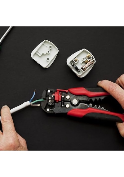 Aee 5 İ 1 Arada Otomatik Kablo Soyucu, Kesici, Kıvırıcı Ve Pabuç Sıkma Pensesi Automatic Wire Stripper & Crimper 0.2-6 Mm² Ayarlanabilir Soyma Uzunluğu, Ergonomik Tutma Kolu Asorti