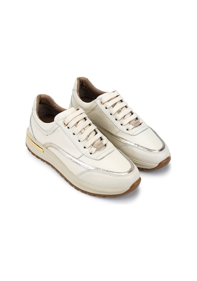 Tamer Tanca Kadın Hakiki Deri Bej Sneakers & Spor Ayakkabı 1116 1868 Bn Ayk Y26 Bej/antrasıt