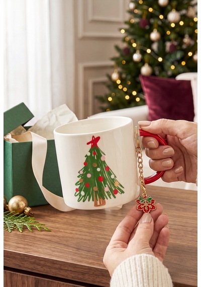 Karaca New Year Yılbaşı Charm Hediyeli Tree Kupa 350 Ml Çok Renkli