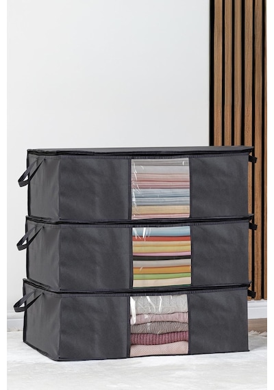 Pencereli Baza Hurç Baza Altı Düzenleyici Set 64 45 22 Cm, Adet, 3 Antrasit
