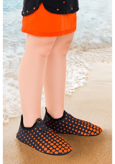 Kiko Kids Point Havuz Plaj Kız Çocuk Deniz Ayakkabısı 7514 Siyah - Turuncu Siyah - Turuncu