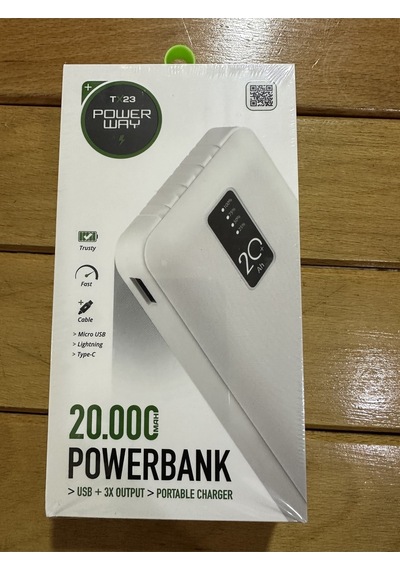 Powerway 20000 Lik Powerbank Taşınabilir Şarj BEYAZ