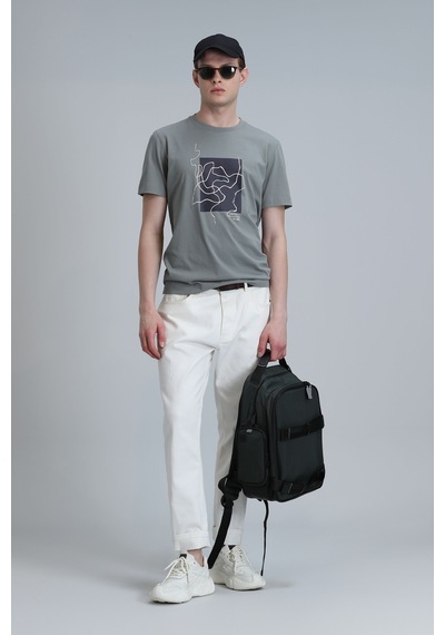 Lufian Nally Modern Grafik T- Shirt Yesil Yeşil 111020205100600 111020205100600 Yeşil