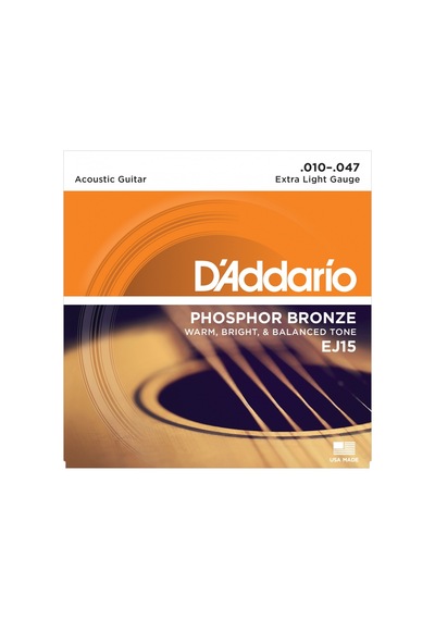 D'addario Extra Light Akustik Gitar Teli 0.10-0.47 Ej15
