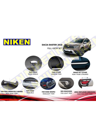 Dacia Duster Full Krom Seti Komple Nikelaj Kaplama 2018-2019-2020