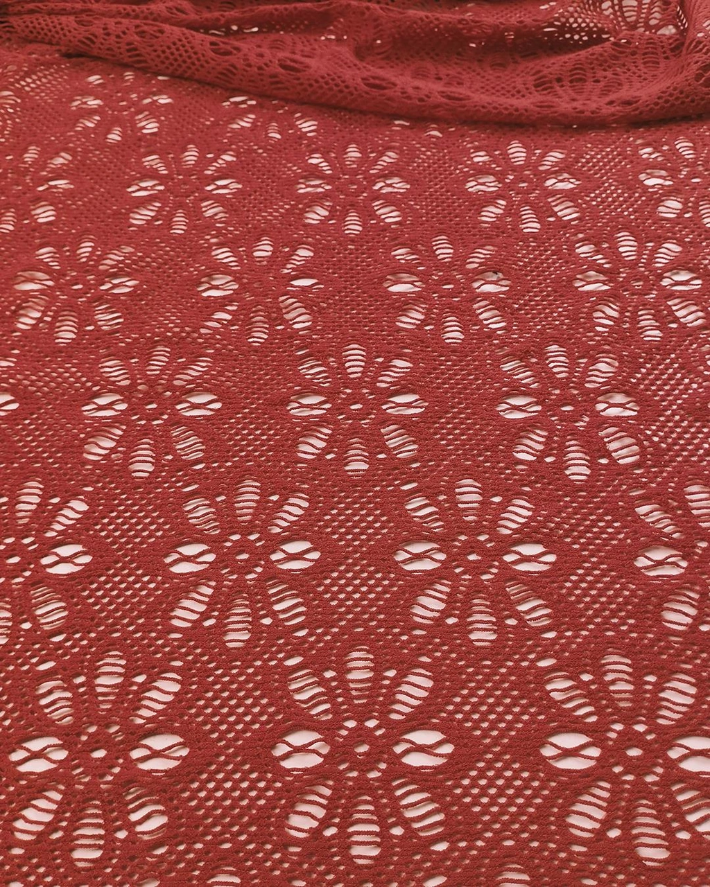Örme Kırmızı Nar Çiçeği Renkte En: 150 Cm-2121 Renkli