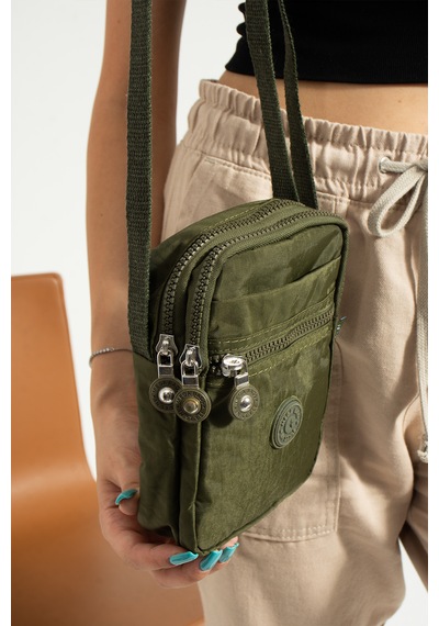 Nemo Bags Haki Unisex Telefonluk, Cüzdan, Kartlık, Çapraz Askılı Omuz Çantası, 18x13cm Haki