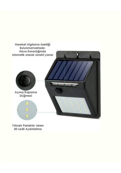 Northcity Hareket Sensörlü Solar Lamba - 120 Algılama Açısı, 3-4m Mesafe, Suya Dayanıklı Led