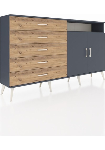 Arges Konsol 2 Raflı 5 Çekmeceli 2 Kapaklı 176x30x99 Antrasit-ant Antrasit-antrasit/çam Arges Konsol 2 Raflı 5 Çekmeceli 2 Kapaklı 176x30x99 Antrasit-ant Antrasit-antrasit/çam