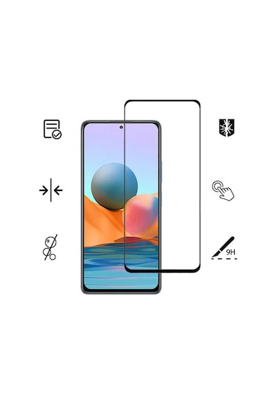 Xiaomi Redmi Note 10 Pro Kenarları Kırılmaya Dayanıklı Ekran Film Siyah