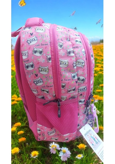 Kitty Kedi Model Pembe Okul Çantası Ve Beslenme Çantası