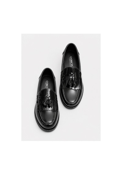 Yalçın Erkek Siyah Rugan Loafer Püsküllü Klasik Ayakkabı Siyah - 905433889 Siyah