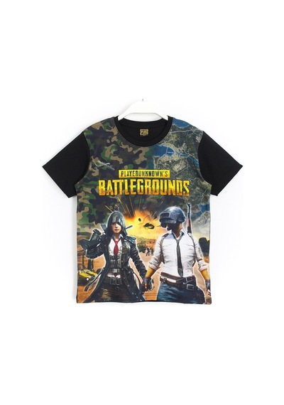 Pubg Mobile Dijital Baskılı Erkek Çocuk T-Shirt 6 - 13 Yaş Siyah