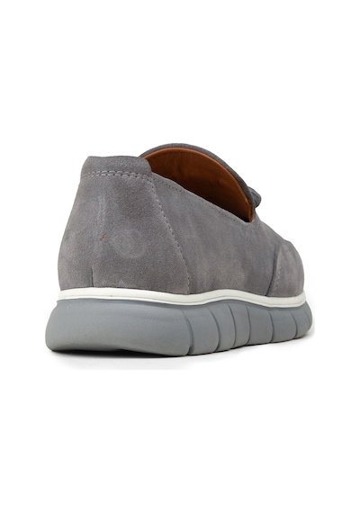 Deery Erkek Hakiki Süet Gri Püsküllü Loafer - 02048mgrıe01