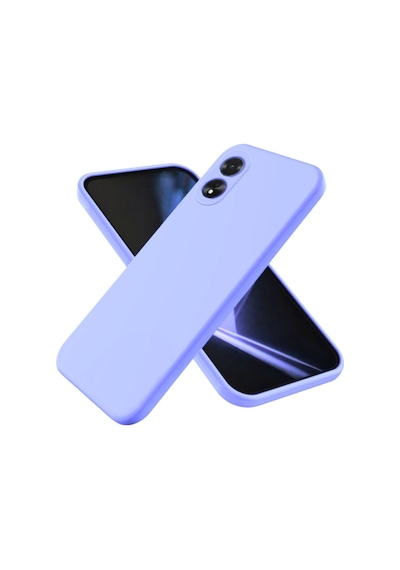 Oppo A18 Uyumlu Silikon Kılıf - Kamera Korumalı Esnek Pastel Renk Kapak - Lila Lila