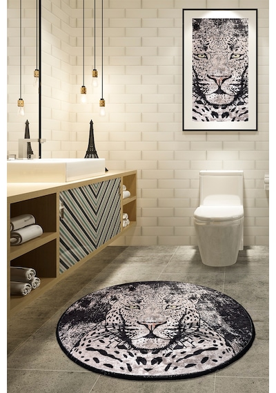Tıger Djt Çap 140 Cm Banyo Halısı, Paspas Çok Renkli