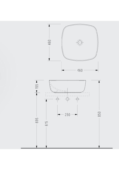 Serel - Tek Minimal Lavabo Siyah  - 3049dsl060ab- Diğer