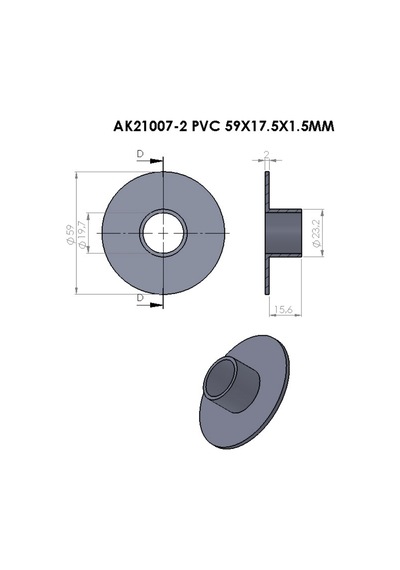 Cateksss 59x19,5x1,5 Mm Burçlu Pul Pvc Şeffaf - 38 Li Paket