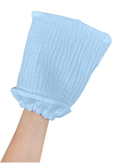 Joyous Mom Kids Organik Muslin Banyo Kese Ve Havlu Seti Mavi